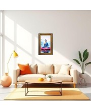 Lord Buddha Digital Golden Balck Color Photo Frame | Hindu Religious Wall Decor | 16x22 Inches - Inspirational Wall Art For Office, Home Decor - Ideal Spiritual Gift (F16839)