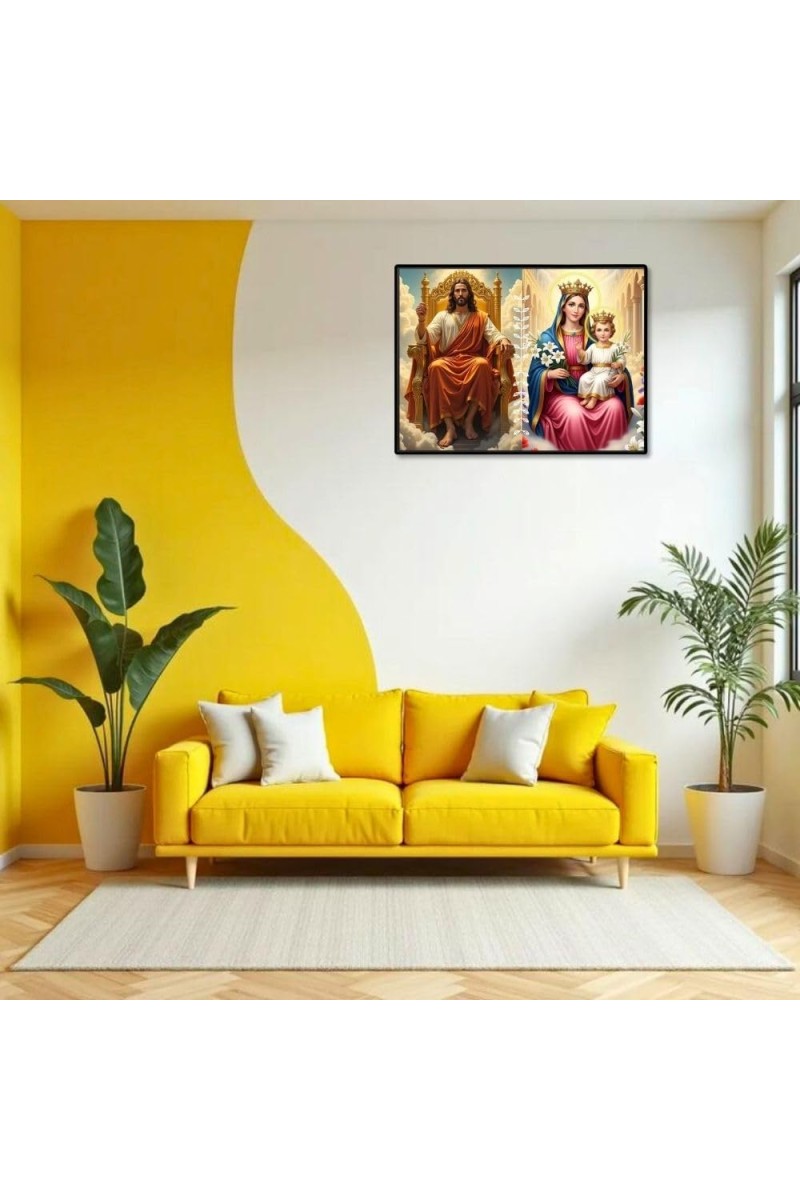 Jesus Lady Of FatimaLaminated Photo - 9x11 Inches, Divine Blessings For Home & Office And Temple Decoration (F16216)