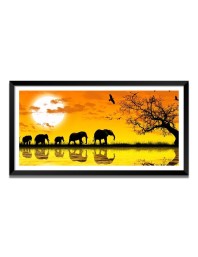 Nature Landscape Floating Frame Scenery Digital Print - (I5616) - 18x36 inch Modern Nature Wall Art for Living Room, Bedroom, Office, Hotels, Drawing Room