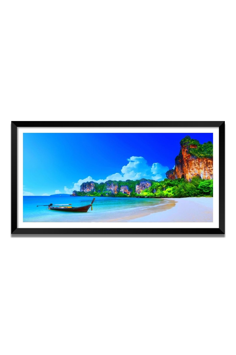 Nature Landscape Floating Frame Scenery Digital Print - (I5862) - 18x36 inch Modern Nature Wall Art for Living Room, Bedroom, Office, Hotels, Drawing Room