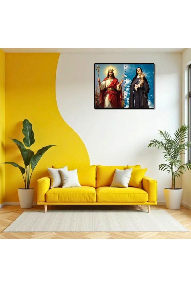 Immaculate Heart Of Mary Laminated Photo - 13x15 Inches, Divine Blessings For Home & Office And Temple Decoration (F16446)