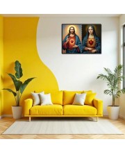 Jesus Christ-Our Lady Of Sorrows Laminated Photo - 7x9 Inches, Divine Blessings For Home & Office And Temple Decoration (F16343)
