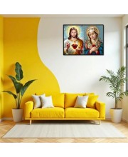 Jesus Christ-Our Lady Of Sorrows Laminated Photo - 7x9 Inches, Divine Blessings For Home & Office And Temple Decoration (F16344)