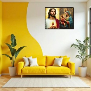 Jesus Christ-Mother Mary Laminated Photo - 7x9 Inches, Divine Blessings For Home & Office And Temple Decoration (F16418) Jesus Christ-Mother Mary Laminated Photo - 7x9 Inches, Divine Blessings For Home & Office And Temple Decoration (F16418)