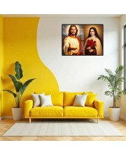 Jesus Christ-St. Therese Of Lisieux Laminated Photo - 7x9 Inches, Divine Blessings For Home & Office And Temple Decoration (F16247)