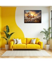 Lord Krishna Laminated Photo - 9x11 Inches, Divine Blessings For Home & Office And Temple Decoration (F16068)