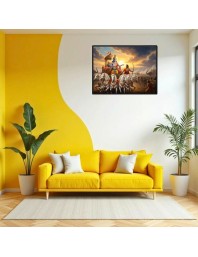 Lord Krishna Laminated Photo - 11x13 Inches, Divine Blessings For Home & Office And Temple Decoration (F16068)