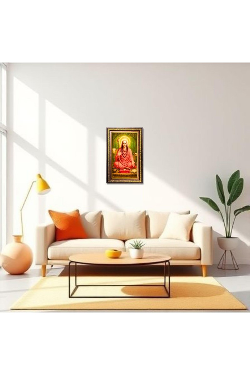 Adhi Shankarcharya Digital Golden Balck Color Photo Frame | Hindu Religious Wall Decor | 14x20 Inches - Inspirational Wall Art For Office, Home Decor - Ideal Spiritual Gift (F16939)