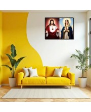 Jesus Christ-Our Lady Of Grace Laminated Photo - 7x9 Inches, Divine Blessings For Home & Office And Temple Decoration (F16286)