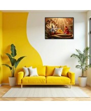 Lord Vishnu Laminated Photo - 7x9 Inches, Divine Blessings For Home & Office And Temple Decoration (F16090)
