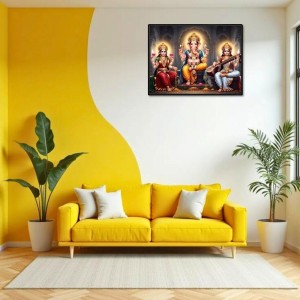 Lord Ganesha Maa Laxmi Sarswati Laminated Photo - 9x11 Inches, Divine Blessings For Home & Office And Temple Decoration (F16146) Lord Ganesha Maa Laxmi Sarswati Laminated Photo - 9x11 Inches, Divine Blessings For Home & Office And Temple Decoration (F16146)