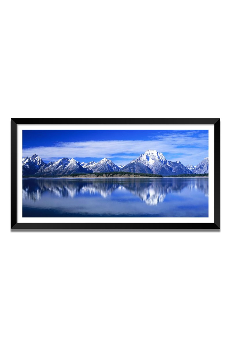 Nature Landscape Floating Frame Scenery Digital Print - (I5734) - 12x24 inch Modern Nature Wall Art for Living Room, Bedroom, Office, Hotels, Drawing Room