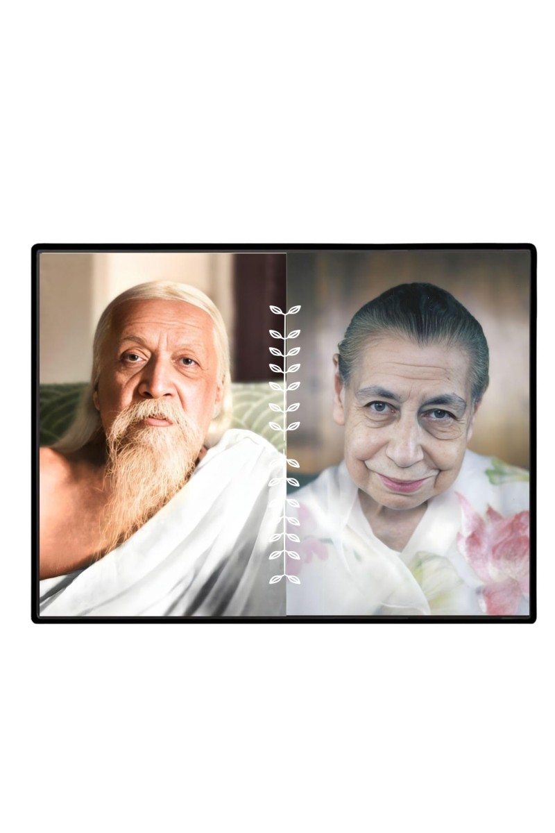 Sri Aurobindo & The Mother Laminated Photo - 9x11 Inches, Divine Blessings For Home & Office And Temple Decoration (F16153)