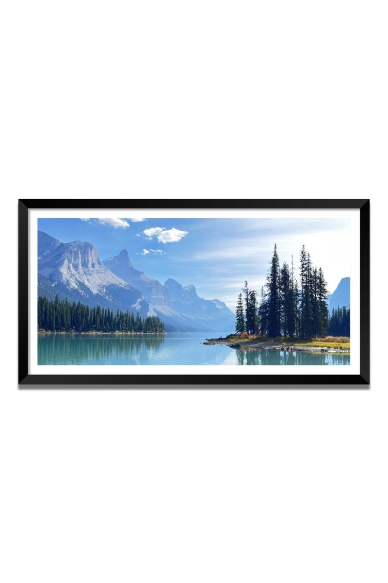 Nature Landscape Floating Frame Scenery Digital Print - (I5555) - 18x36 inch Modern Nature Wall Art for Living Room, Bedroom, Office, Hotels, Drawing Room