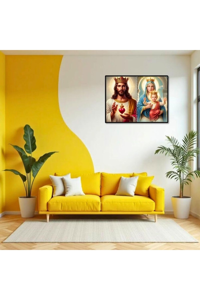 Jesus Lady Of FatimaLaminated Photo - 9x11 Inches, Divine Blessings For Home & Office And Temple Decoration (F16231)