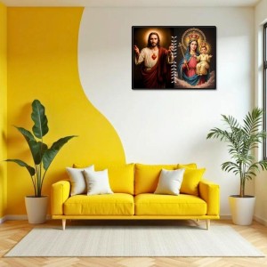 Jesus Christ-Our Lady Of Perpetual Help Laminated Photo - 7x9 Inches, Divine Blessings For Home & Office And Temple Decoration (F16258) Jesus Christ-Our Lady Of Perpetual Help Laminated Photo - 7x9 Inches, Divine Blessings For Home & Office And Temple Decoration (F16258)