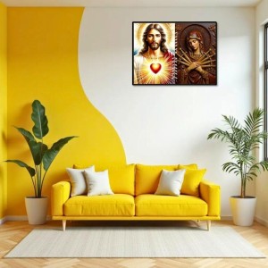 Jesus And Immaculate Heart Of Mary Laminated Photo - 9x11 Inches, Divine Blessings For Home & Office And Temple Decoration (F16193) Jesus And Immaculate Heart Of Mary Laminated Photo - 9x11 Inches, Divine Blessings For Home & Office And Temple Decoration (F16193)