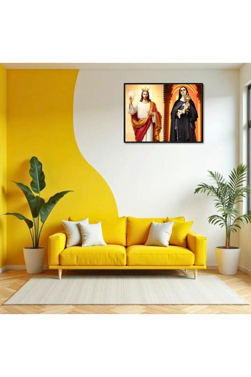 Immaculate Heart Of Mary Laminated Photo - 9x11 Inches, Divine Blessings For Home & Office And Temple Decoration (F16454)