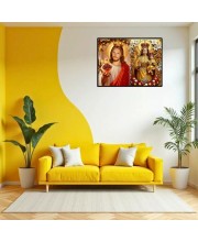 Jesus Christ-Our Lady Of Good Health Laminated Photo - 7x9 Inches, Divine Blessings For Home & Office And Temple Decoration (F16353)