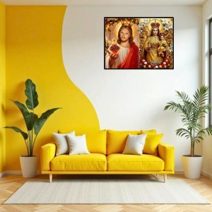 Jesus Christ-Our Lady Of Good Health Laminated Photo - 7x9 Inches, Divine Blessings For Home & Office And Temple Decoration (F16353) Jesus Christ-Our Lady Of Good Health Laminated Photo - 7x9 Inches, Divine Blessings For Home & Office And Temple Decoration (F16353)