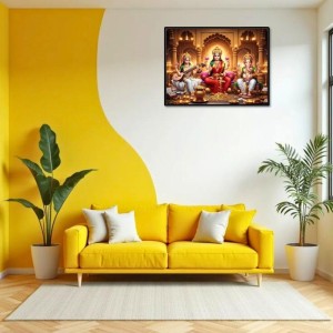 Lord Ganesha Maa Laxmi Sarswati Laminated Photo - 9x11 Inches, Divine Blessings For Home & Office And Temple Decoration (F16107) Lord Ganesha Maa Laxmi Sarswati Laminated Photo - 9x11 Inches, Divine Blessings For Home & Office And Temple Decoration (F16107)