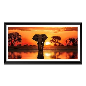 Nature Landscape Floating Frame Scenery Digital Print - (I5594) - 12x24 inch Modern Nature Wall Art for Living Room, Bedroom, Office, Hotels, Drawing Room