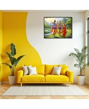 Lord RamSita,Lakshmana Laminated Photo - 11x13 Inches, Divine Blessings For Home & Office And Temple Decoration (F16047)