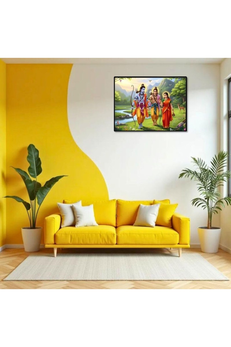 Lord RamSita,Lakshmana Laminated Photo - 11x13 Inches, Divine Blessings For Home & Office And Temple Decoration (F16047)