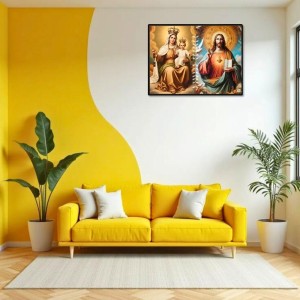 Jesus Lady Of FatimaLaminated Photo - 9x11 Inches, Divine Blessings For Home & Office And Temple Decoration (F16233)