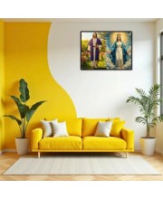 Jesus Mother Virgin Mary Laminated Photo - 11x13 Inches, Divine Blessings For Home & Office And Temple Decoration (F16237)