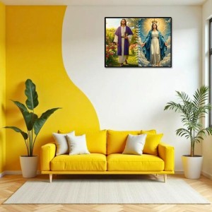 Jesus Mother Virgin Mary Laminated Photo - 11x13 Inches, Divine Blessings For Home & Office And Temple Decoration (F16237)