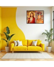 Jesus Lady Of Velankanni Laminated Photo - 7x9 Inches, Divine Blessings For Home & Office And Temple Decoration (F16206)