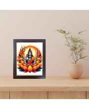 Hitech Sales Mahadev Shiv Ji Photo Frame for Pooja Room, Temple Decor, Home Decoration and Gift(Wall and Tabletop, Rectangular, Polystyrene Frame, Printed Photo, 24 x 29 cm, Black)