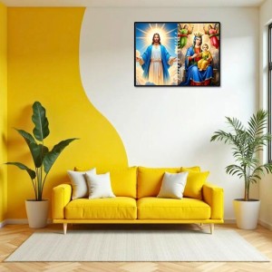 Jesus Blessed Virgin Mary Laminated Photo - 5x7 Inches, Divine Blessings For Home & Office And Temple Decoration (F16239) Jesus Blessed Virgin Mary Laminated Photo - 5x7 Inches, Divine Blessings For Home & Office And Temple Decoration (F16239)