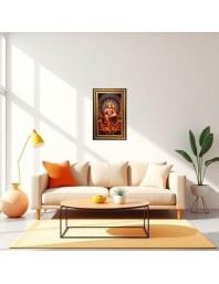 Lord Hanuman Digital Golden Balck Color Photo Frame | Hindu Religious Wall Decor | 18x24 Inches - Inspirational Wall Art For Office, Home Decor - Ideal Spiritual Gift (F16567)