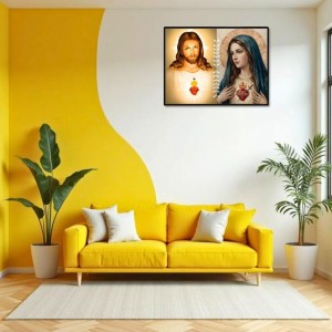 Jesus And Immaculate Heart Of Mary Laminated Photo - 9x11 Inches, Divine Blessings For Home & Office And Temple Decoration (F16179) Jesus And Immaculate Heart Of Mary Laminated Photo - 9x11 Inches, Divine Blessings For Home & Office And Temple Decoration (F16179)