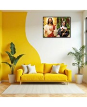Jesus Christ-St. Therese Of Lisieux Laminated Photo - 7x9 Inches, Divine Blessings For Home & Office And Temple Decoration (F16403)