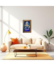 Lord Karthikeya Digital Golden Balck Color Photo Frame | Hindu Religious Wall Decor | 10x16 Inches - Inspirational Wall Art For Office, Home Decor - Ideal Spiritual Gift (F16959)