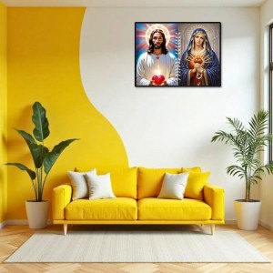 Jesus And Immaculate Heart Of Mary Laminated Photo - 13x15 Inches, Divine Blessings For Home & Office And Temple Decoration (F16192) Jesus And Immaculate Heart Of Mary Laminated Photo - 13x15 Inches, Divine Blessings For Home & Office And Temple Decoration (F16192)