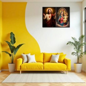 Jesus Christ-Mother Mary Laminated Photo - 7x9 Inches, Divine Blessings For Home & Office And Temple Decoration (F16413) Jesus Christ-Mother Mary Laminated Photo - 7x9 Inches, Divine Blessings For Home & Office And Temple Decoration (F16413)