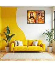Jesus Christ-Our Lady Of Good Health Laminated Photo - 7x9 Inches, Divine Blessings For Home & Office And Temple Decoration (F16357)