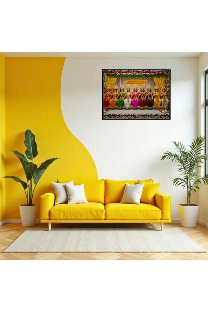 Mata Laxmi Laminated Photo - 7x9 Inches, Divine Blessings For Home & Office And Temple Decoration (F16084)