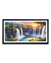 Nature Landscape Floating Frame Scenery Digital Print - (I5674) - 12x24 inch Modern Nature Wall Art for Living Room, Bedroom, Office, Hotels, Drawing Room