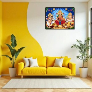 Lord Ganesha Maa Laxmi Sarswati Laminated Photo - 7x9 Inches, Divine Blessings For Home & Office And Temple Decoration (F16141) Lord Ganesha Maa Laxmi Sarswati Laminated Photo - 7x9 Inches, Divine Blessings For Home & Office And Temple Decoration (F16141)