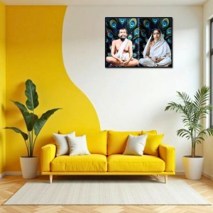 Swami Ramakrishna & Maa Sarada Devi Laminated Photo - 7x9 Inches, Divine Blessings For Home & Office And Temple Decoration (F16324)