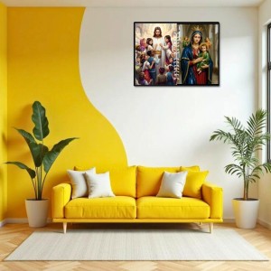 Jesus Lady Of Velankanni Laminated Photo - 9x11 Inches, Divine Blessings For Home & Office And Temple Decoration (F16213)