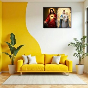 Jesus Christ-Mother Mary Laminated Photo - 7x9 Inches, Divine Blessings For Home & Office And Temple Decoration (F16255) Jesus Christ-Mother Mary Laminated Photo - 7x9 Inches, Divine Blessings For Home & Office And Temple Decoration (F16255)