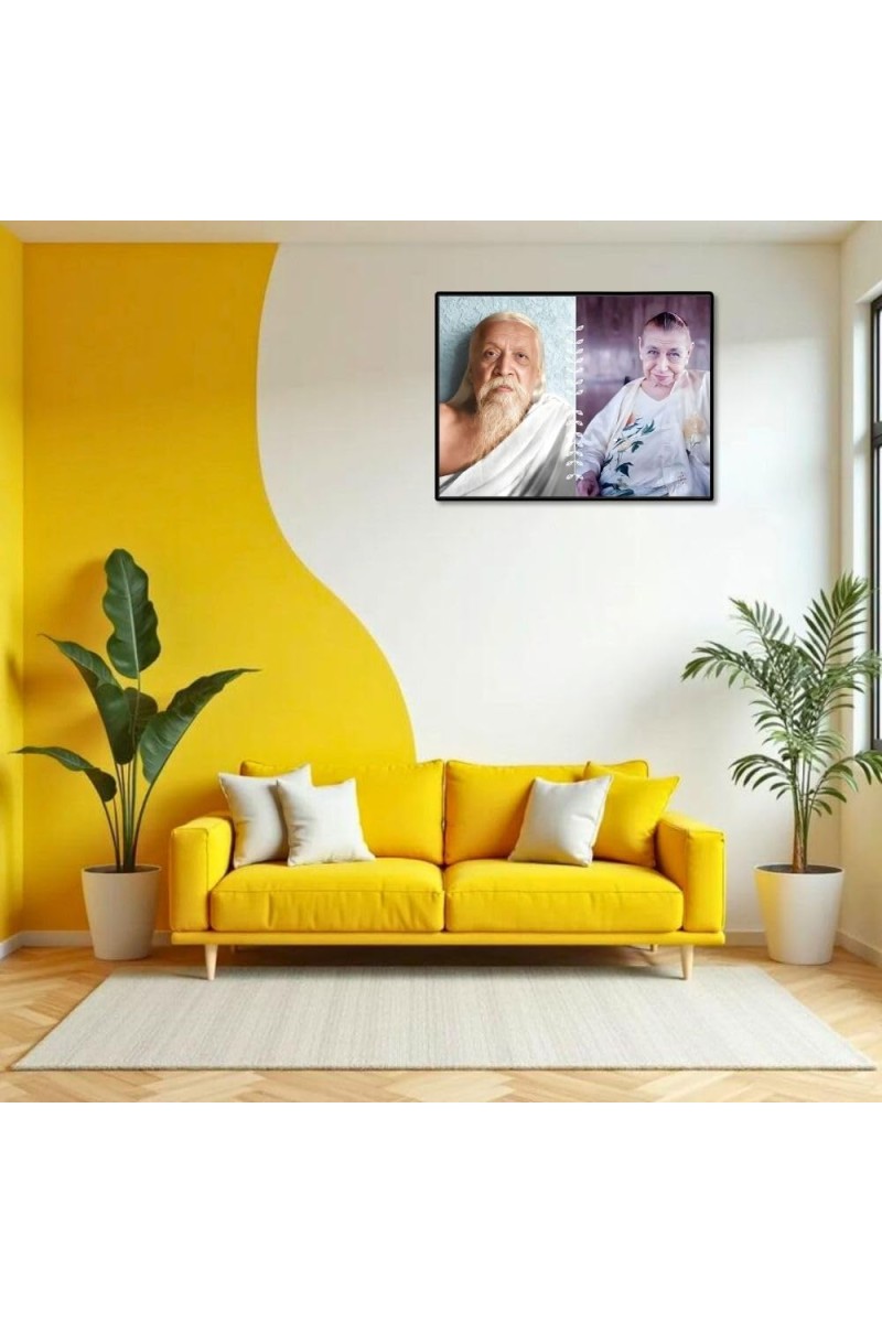 Sri Aurobindo & The Mother Laminated Photo - 9x11 Inches, Divine Blessings For Home & Office And Temple Decoration (F16148)
