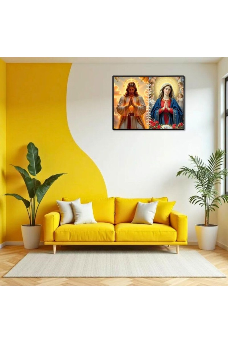Jesus Christ-Our Lady Of Perpetual Help Laminated Photo - 7x9 Inches, Divine Blessings For Home & Office And Temple Decoration (F16265)