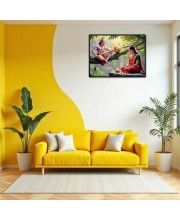 Lord Hanuman Mata Sita Laminated Photo - 11x13 Inches, Divine Blessings For Home & Office And Temple Decoration (F16105)
